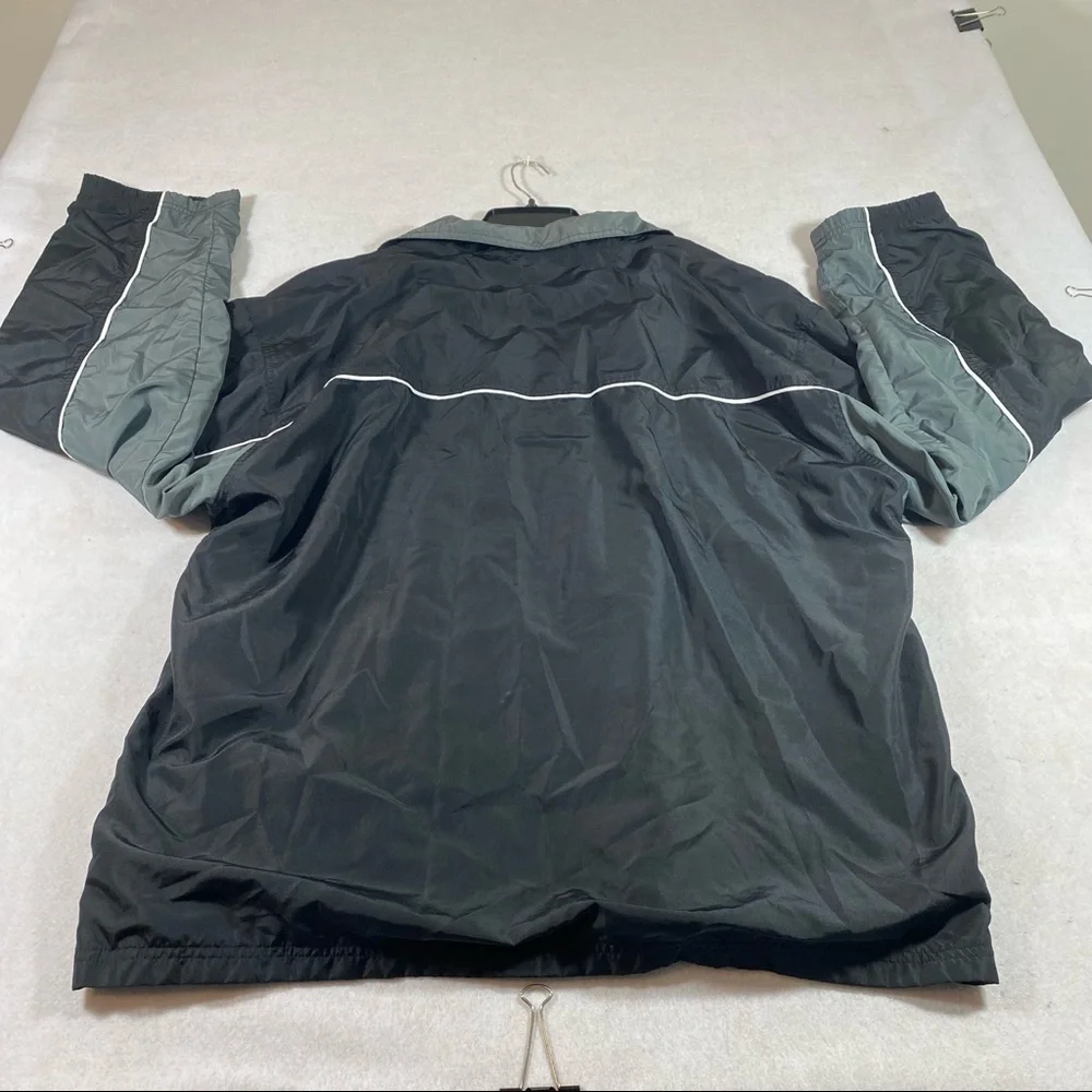 Reebok Jacket Men’s 2XL Zip Lined Jacket pockets Black gray light Windbreaker - Picture 12 of 14
